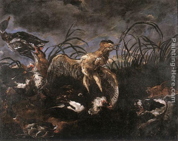 Bittern and Ducks Startled by Dogs painting - Jan Fyt Bittern and Ducks Startled by Dogs art painting Bittern and Ducks Startled by Dogs painting - Jan Fyt Bittern and Ducks Startled by Dogs art painting